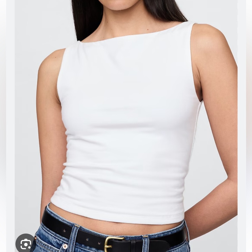 GAP White Boatneck Cropped top